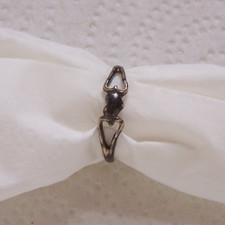 Dainty Sterling Silver Size 8-1/4 Ring with Heart Center