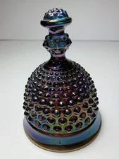 Vintage Imperial Glass Carnival Bell Hobnail Amethyst / Blue