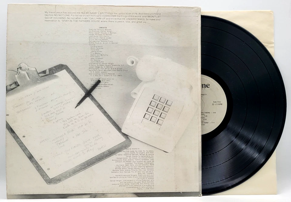 ANTHONY BENNETT - CALL HIM UP - BLACK GOSPEL SOUL LP RECORD ANTONE RECORDS - Image 2 of 2
