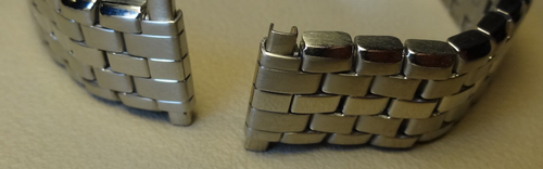 Womens Silver Tone Stainless Steel Push Button Clasp Trifold 12-16mm Watch Band - Picture 4 of 9