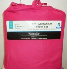 Mainstays Twin Sheet Set-Solid Pink-Dorm Room-Kids