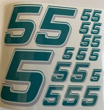 Discounted - Teal W/ White Outline Grey Shadow #5  R/c Box L