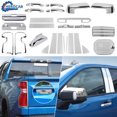 Chrome Panel Decor Trim Cover Kit For Chevy Silverado 2022+ Exterior Accessories