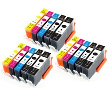 15 PK Ink Cartridges Combo Set for 564 XL Photosmart C410a C510a C5380 C6340