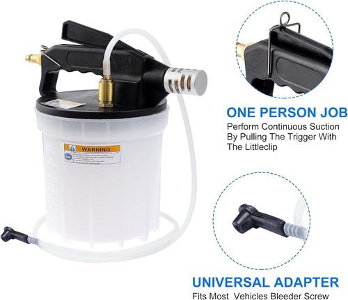 2L Pneumatic Car Vehicle Changer Vacuum Brake Fluid Bleeder Extractor Pump Kit - Bild 2 von 4