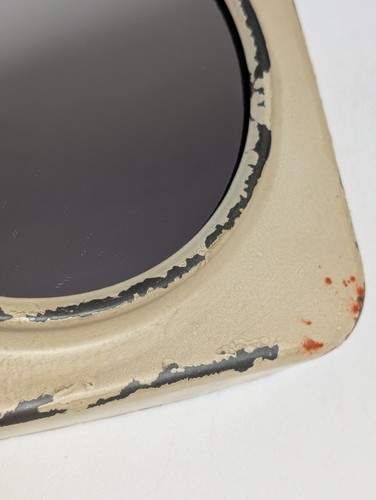 Reclaimed Retro Metal Rustic Submarine Look 19 By 19cm Wall Mirror - Picture 3 of 6