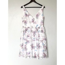 Maeve Ivory Floral Peony Garden Fit and Flare Sleeveless Dress Size 12 ($228)