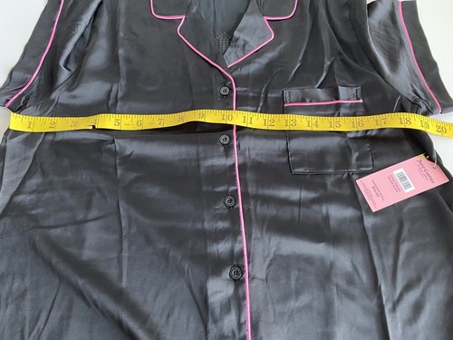Juicy Couture Pj Set Women’s Sz L Rhinestones Studded Logo In Back Satin Black - Picture 6 of 13