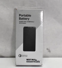 Best Buy Essentials Portable Battery Power Bank Charger 10,000 mAh 2 USB Ports