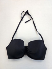 Shade  Shore Women's Summer Halter Bikini Top Black 38C Shaped Support Strapy