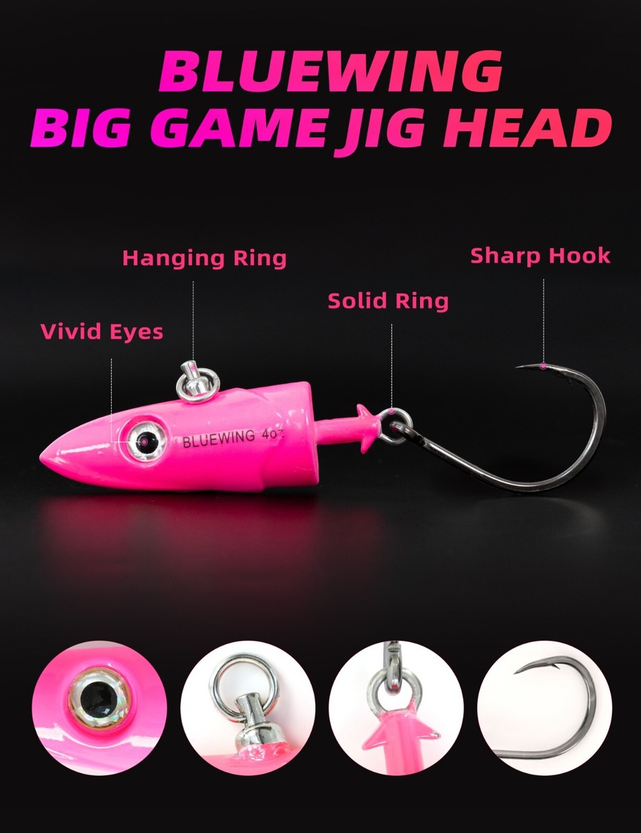 BLUEWING Big Game Jig Head 1pc Lead Head Saltwater Fishing Lures