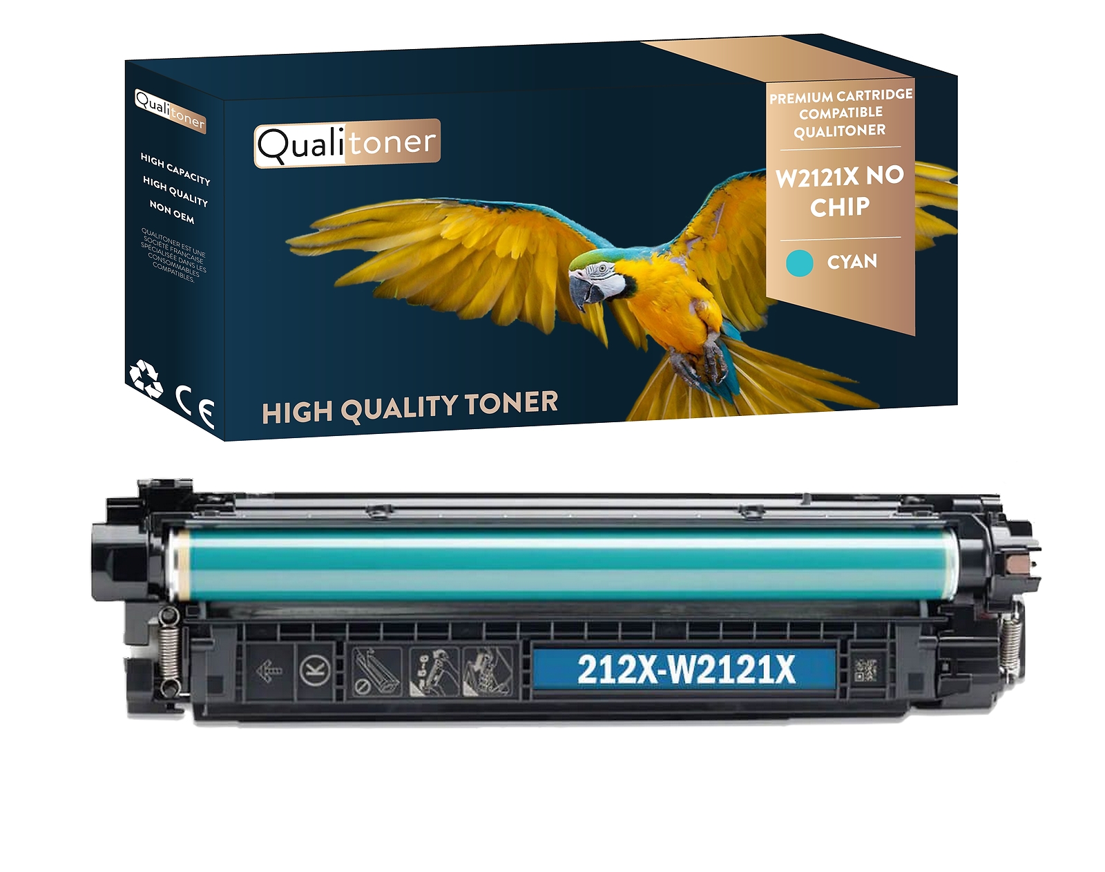Toner cyan 212X W2121X haute capacité pour des graphiques éclatants