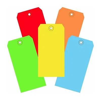 AVIDITI 1000 of 4 3/4" x 2 3/8" Size 5 Colored Inventory Plain Shipping Hang Tags