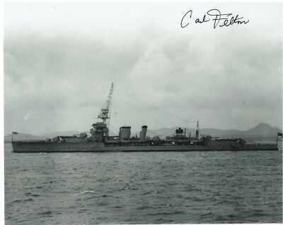 CARL FELTON US NAVY D-DAY VETERAN HMS CERES SIGNALMAN RARE SIGNED PHOTO