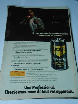 Werbung Advertising 1979 Ucar Professional Alkaline Energy Cell Lampe Taschenlampe
