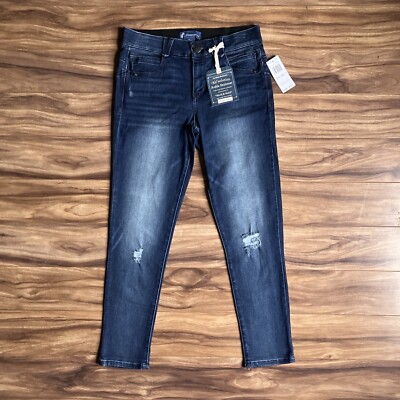 Democracy Jeans Womens 6 Blue Ab Solution Medium Wash Distressed Denim NEW