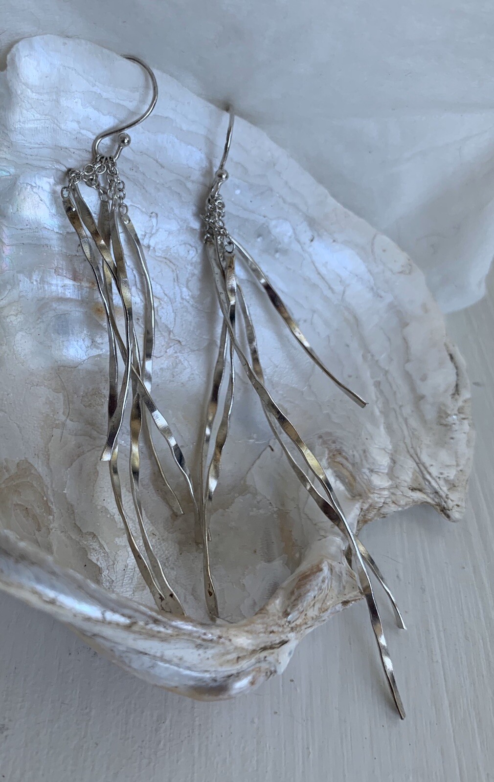 Sterling Silver Linear Dangle Earrings - image 3