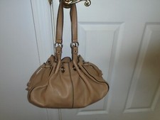 Serpui Marie Pebbled Leather Tan Handbag