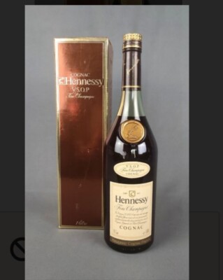 Hennessy VSOP Fine Champagne Cognac, 1,0 Liter, Ende 1970er / Anfang 1980er Jahr