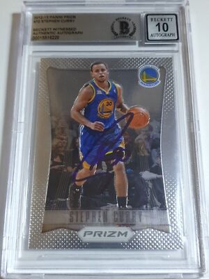 2012 Panini Prizm Stephen Curry Blue Ink On Card Autograph - BGS
