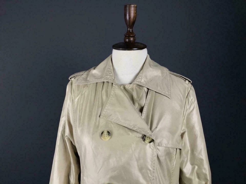 Chaqueta Abrigo Damas Gant Crema Doble Pecho Nylon Talla UK S/FR M Foto 2 de 4