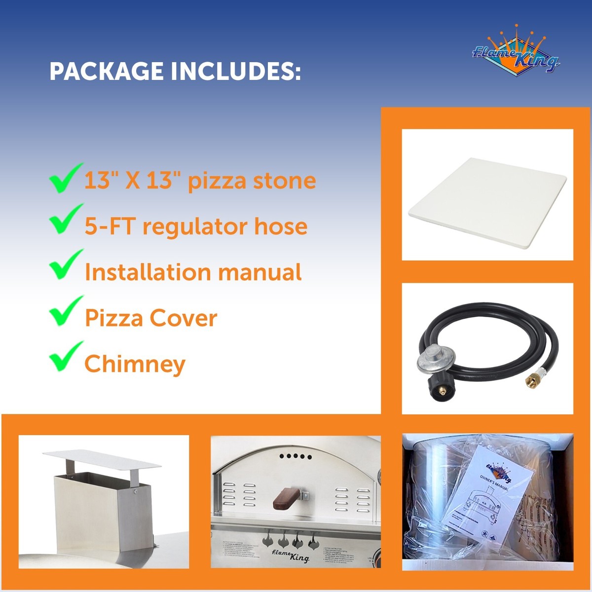 Flame King Multi Function Propane Pizza Oven with 13 inch Pizza