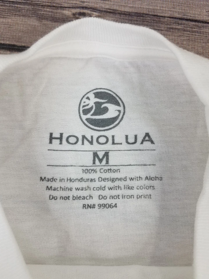 Honolua Surf Co Mele Kalikimaka Camiseta Para Hombre Talla M Blanca Manga Corta Hawaiana Foto 4 de 4