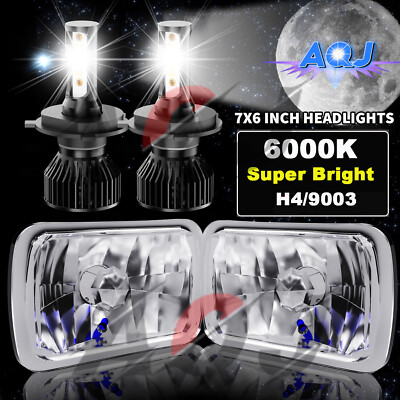 Pair 7x6'' 5x7'' LED Headlights Hi/Lo Beam DRL For Chevy Corvette C4 1984-1996