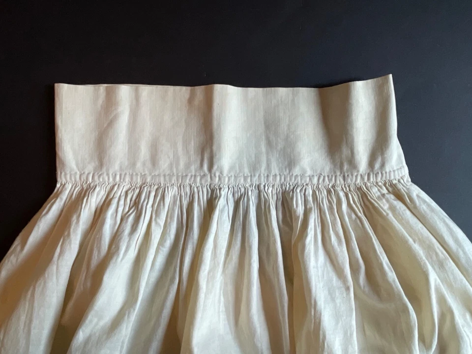 Antigua falda eduardiana de lino fino de los años 1890-1900 talla niña hecha a mano Foto 2 de 4