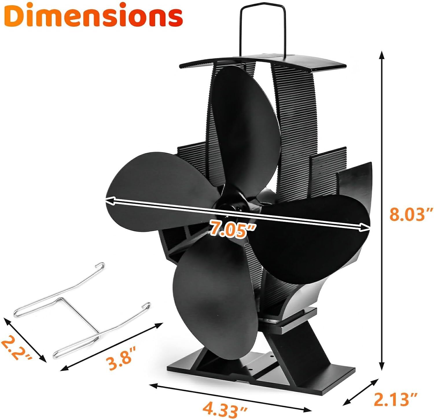 4 Blade Wood Stove Fan Heat Powered for Buddy Heater/Mr. heater/Wood  Burning | eBay
