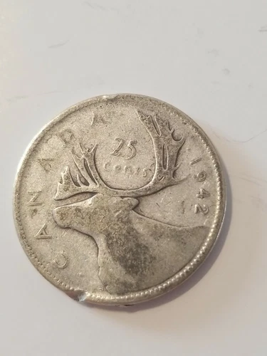 Canada 1942 Silver 25 Cent Piece Canadian Quarter Dollar 25c Ag EXACT COIN