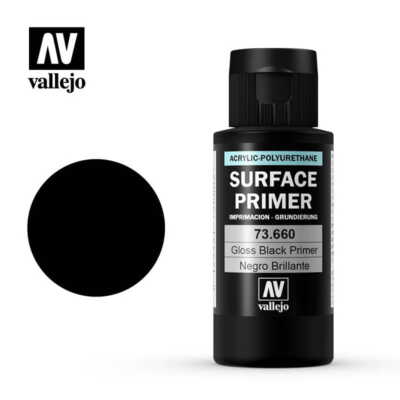 VALLEJO 73660 PRIMER GLOSS BLACK 60ml (Acrylic Primer)