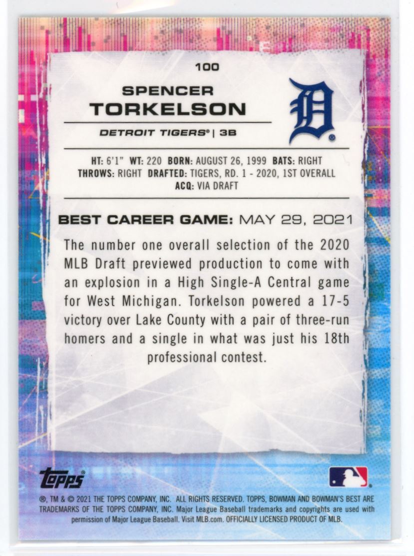 2021 Bowman's Best Spencer Torkelson Detroit Tigers #100 | eBay