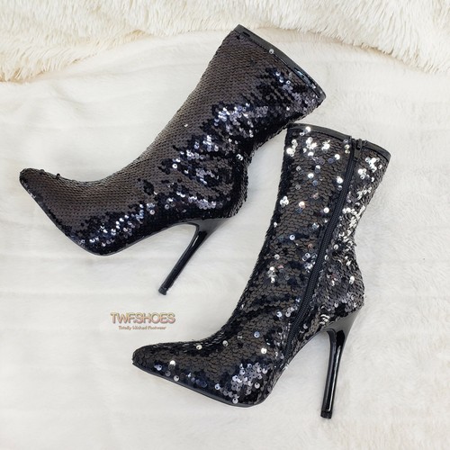 C \u0026 C Whiskey Black Sequin Pointy Toe 