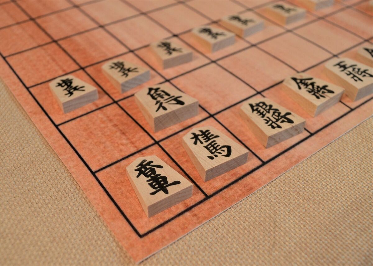 SHOGI (JAPANESE CHESS) TRADITIONAL SET WITH WOODEN PIECES & VINYL