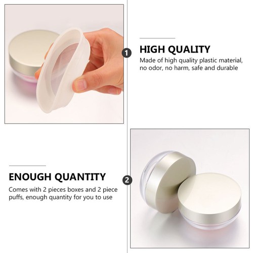 2 Pcs Elastic Mesh Loose Powder Box Cosmetics Container Makeup Case - Picture 3 of 12