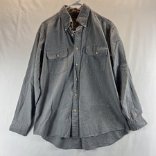 Tommy Hilfiger Gray Long Sleeve Full Button Collared Shirt Men's Size Medium