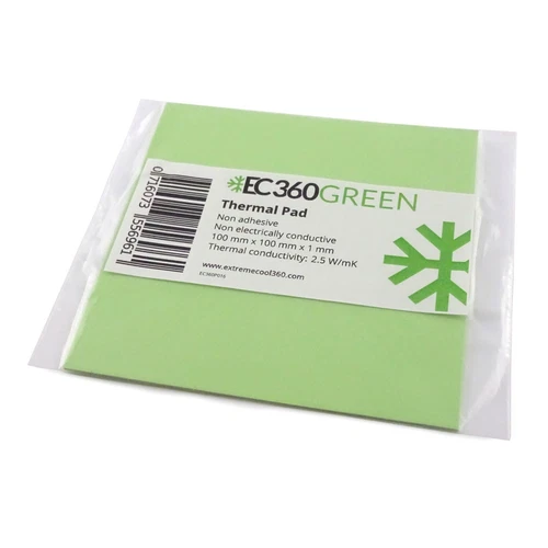 EC360® GREEN 2,5W/mK Wärmeleitpad (100 x 100 x 1,0 mm) I GPU RAM ThermalPad