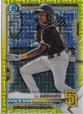 2021 Bowman Chrome Prospects Yellow Mini-Diamond Refractor /75 CJ Abrams #BCP-14