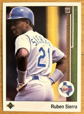 1989 Upper Deck Ruben Sierra Baseball Card #416 Rangers HOF NM Centered & Sharp