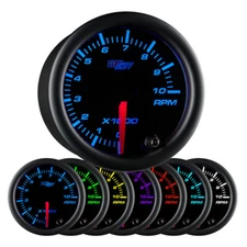 2 1/16 GLOWSHIFT BLACK 7 COLOR LED TACHOMETER TACH GAUGE METER