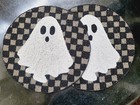 Tahari Home Set of 2 Ghost Checkered 14" Round Halloween Placemats Chargers NEW — photo 1