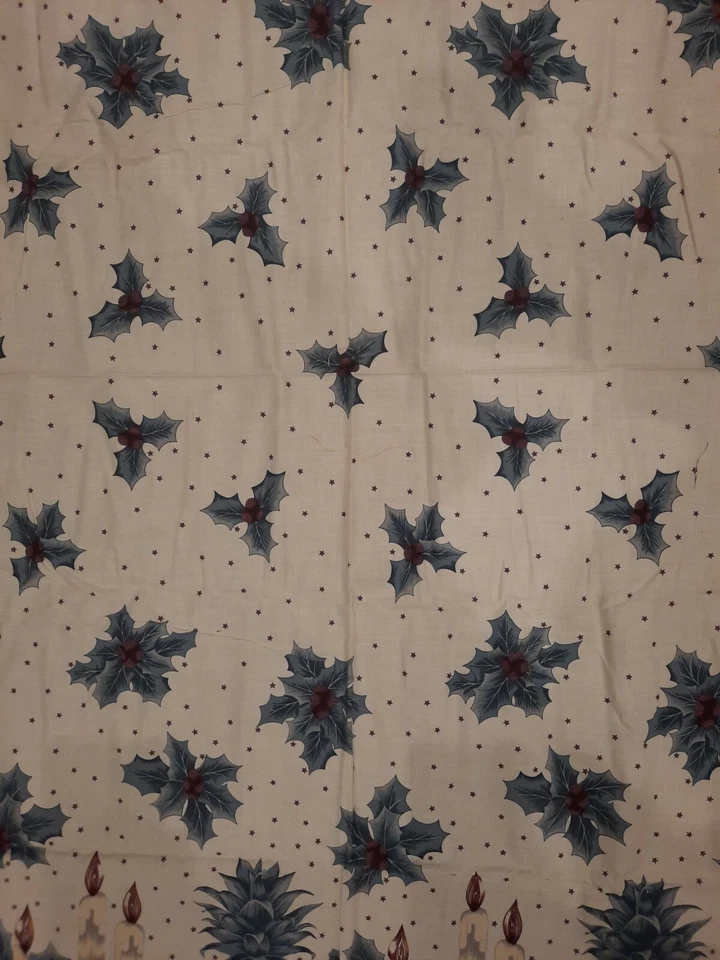 English Collection by David Textiles Fabric 58" X 27" Cotton Christmas Ivory - Image 3 of 4