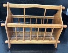 Vintage Retro Wooden Large Magazine Rack 15&rdquo; X 7.25&rdquo; X 13&rdquo; High