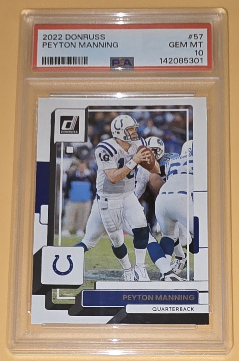 Peyton Manning PSA 10 Low Pop 2022 Panini Donruss 57 Indianapolis Colts NFL Card