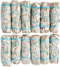 White Sage Smudge Sticks 4" Inch ~ 12 Smudging Wands | Kit 12 Pack 