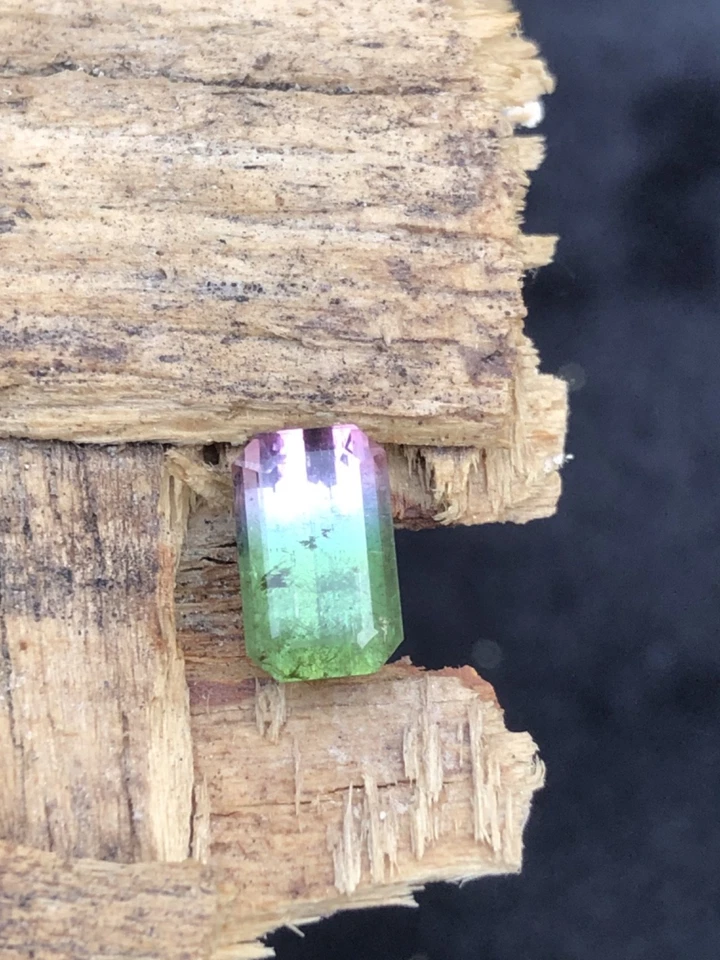 Natural Watermelon Tourmaline 2.93ct | Bi-Color Pink Green | Emerald Cut - Image 3 of 4
