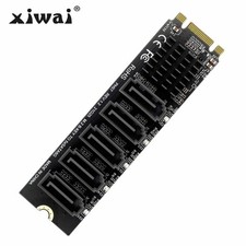 xiwai NGFF Key B M to SATA 3.0 6Gbps 5 Ports Adapter Converter Port JMB575 2280