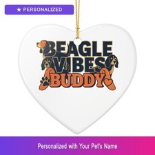 Custom Beagle Christmas Holiday Xmas Ornament Personalized Heart Easter Gift