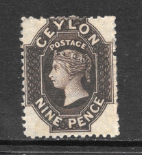 1863-66 CEYLON, SG57 CAT £350 MINT MOUNTED, NINE PENCE, QV, British commonwealth
